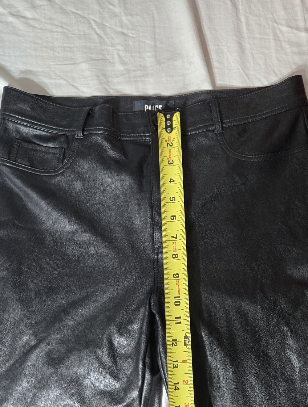 PAIGE Stella Faux Leather Pants Sz 30 Cropped - Picture 11 of 13